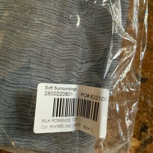 In Package. Soft Surroundings Sleeveless Gray Crinkle Silk Tunic Top L